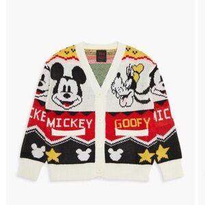 Disney Mickey & Goofy Cardigan Kids NWT LTWT Wear Year Round Size 9/10 Unisex